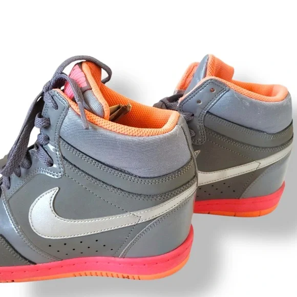 NIKE Force Dunk Sky Hi Hidden Wedge Heel Gray - Picture 7 of 13